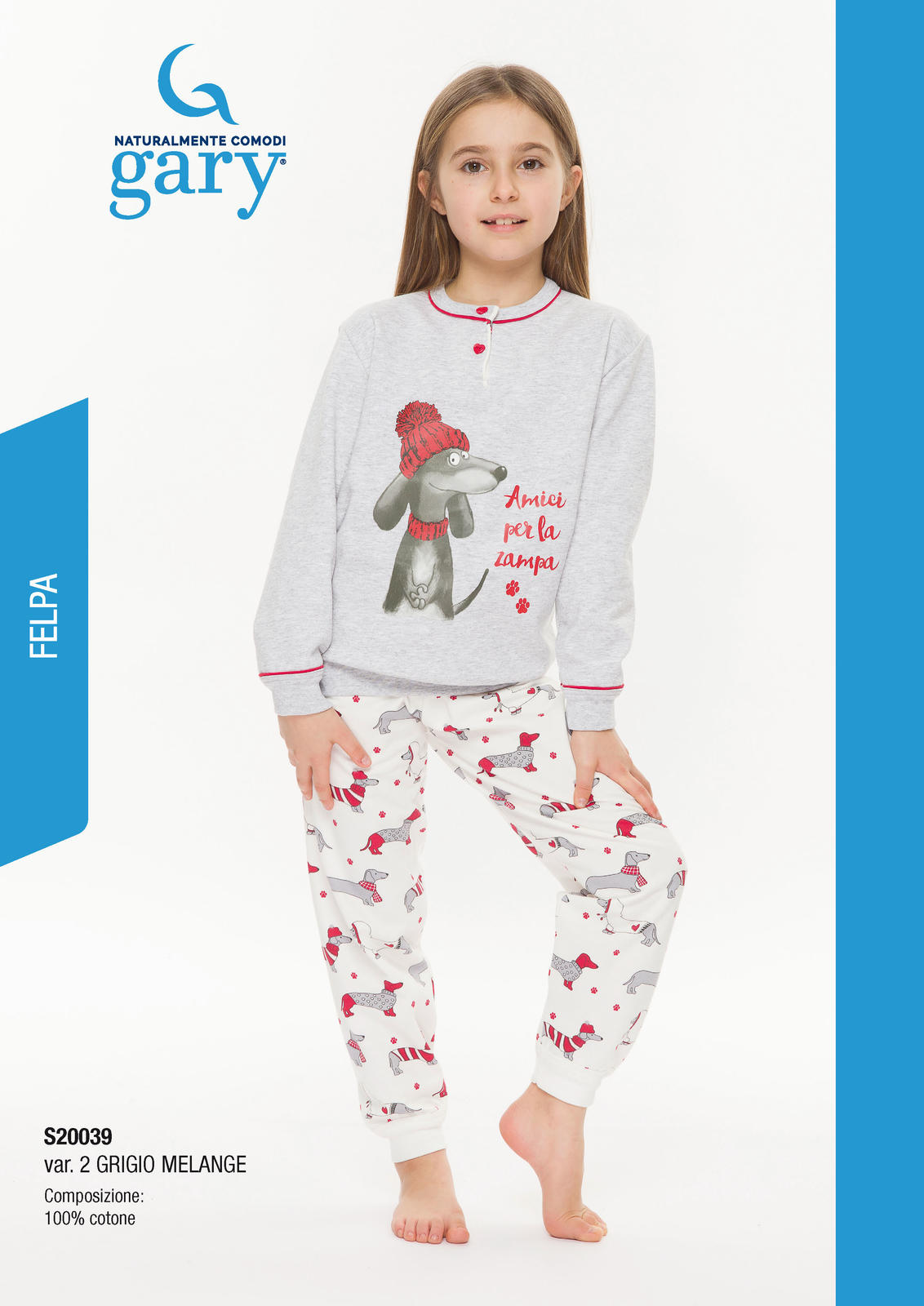 GIRL'S S/L PAJAMAS S20039 Tellini S.r.l. Wholesale Clothing